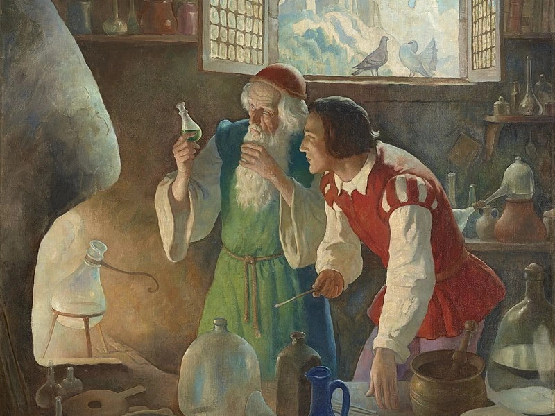 1882-Newell Convers Wyeth - L'alchimista